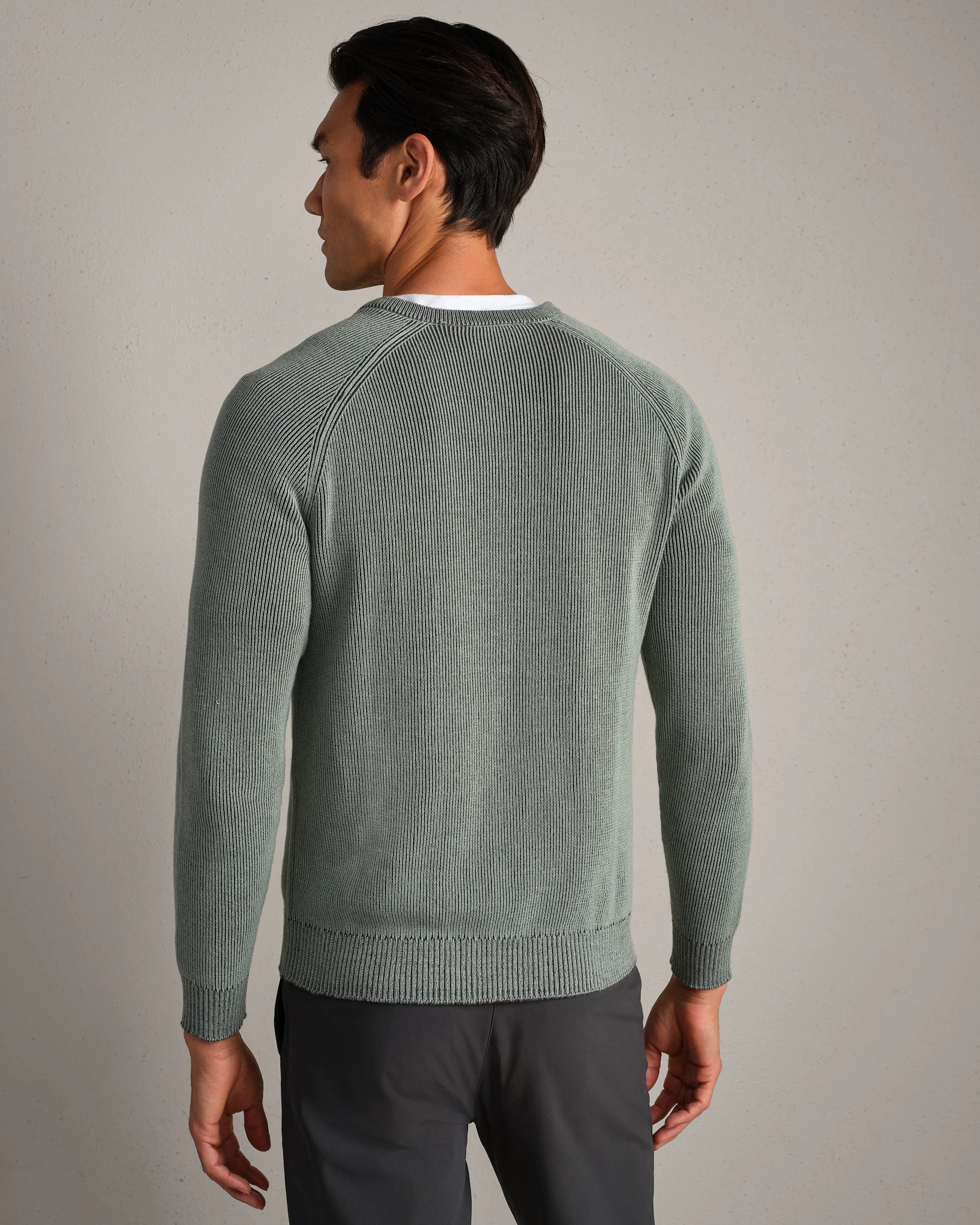 Rib Crewneck Sweater - Pine Gray