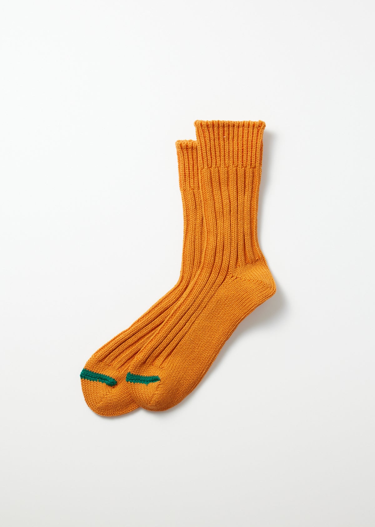 Chunky Ribbed Crew Socks - Orange Peel