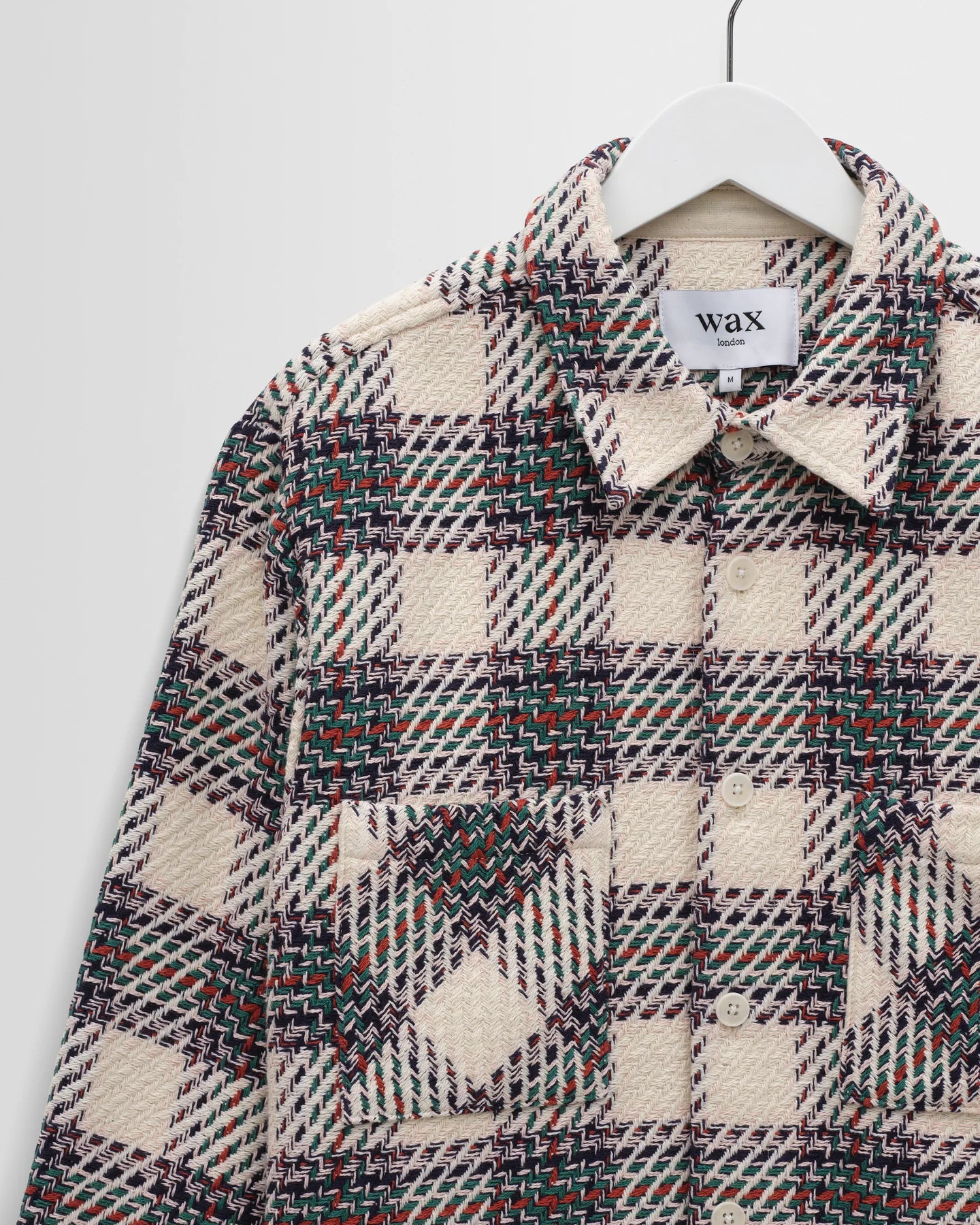 Whiting - Ecru And Green Hutton Check Overshirt