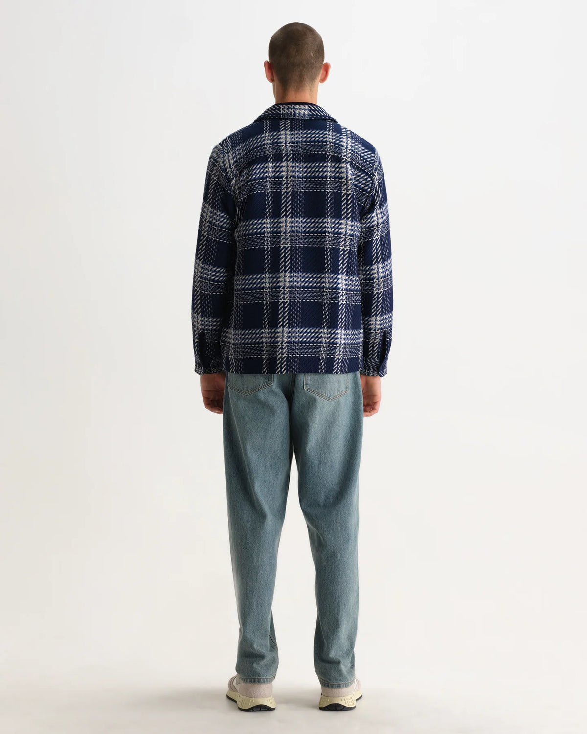 Whiting - Navy And Ecru Plaid Weave Check Overshirt