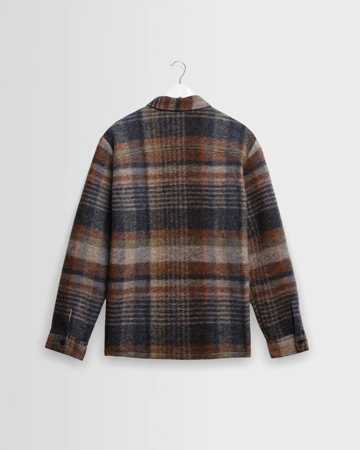 Whiting - Oatmeal And Multicolour Check Wool Blend Overshirt