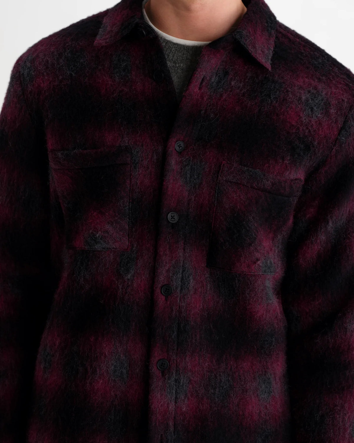 Whiting - Red And Black Elm Wool Blend Check Overshirt