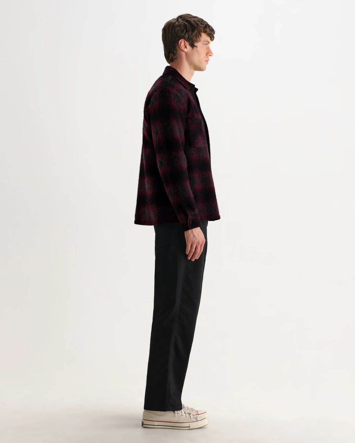 Whiting - Red And Black Elm Wool Blend Check Overshirt