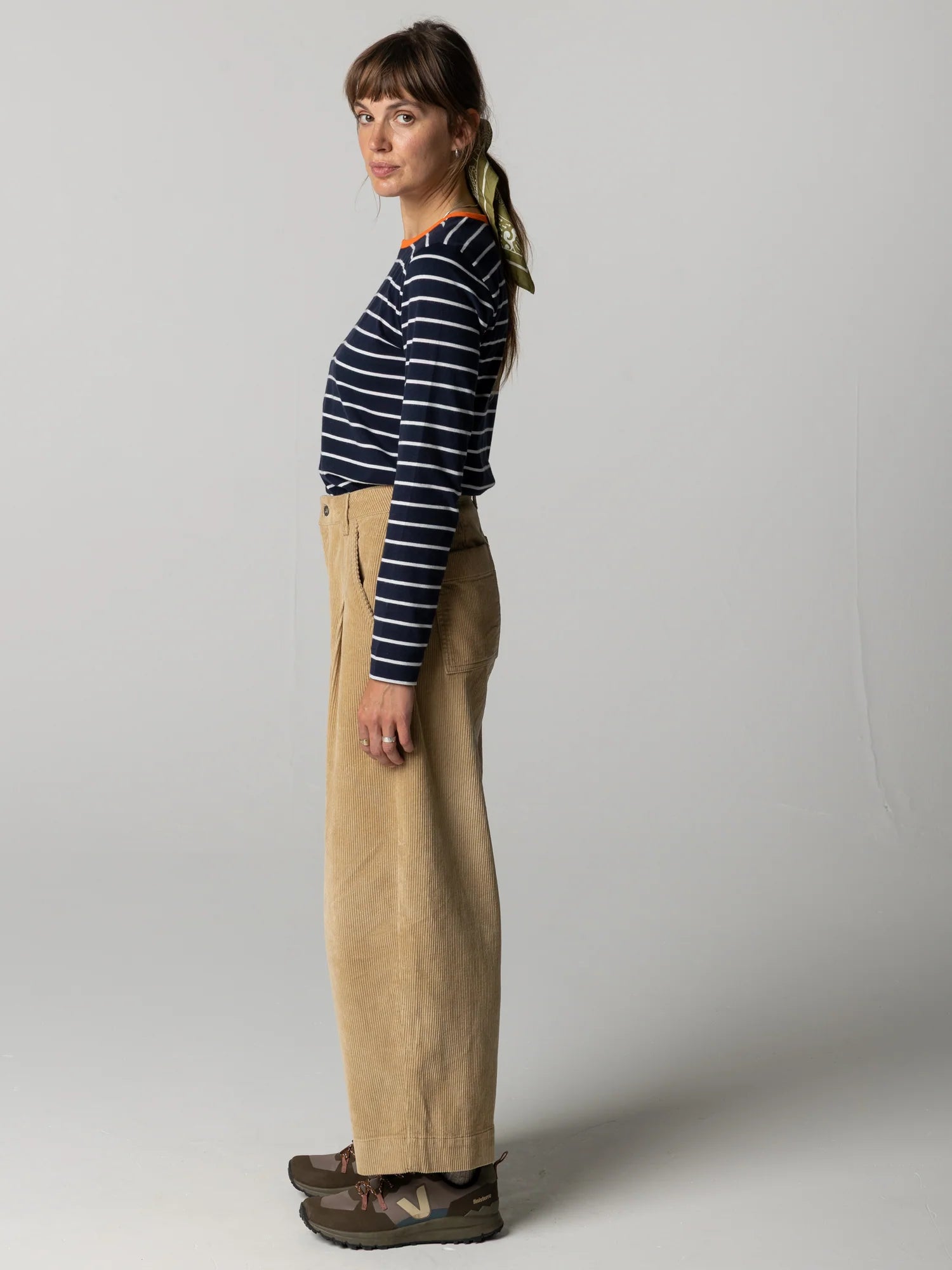 Women's Eldon Long Sleeve T-Shirt - Navy/Ecru/Flame