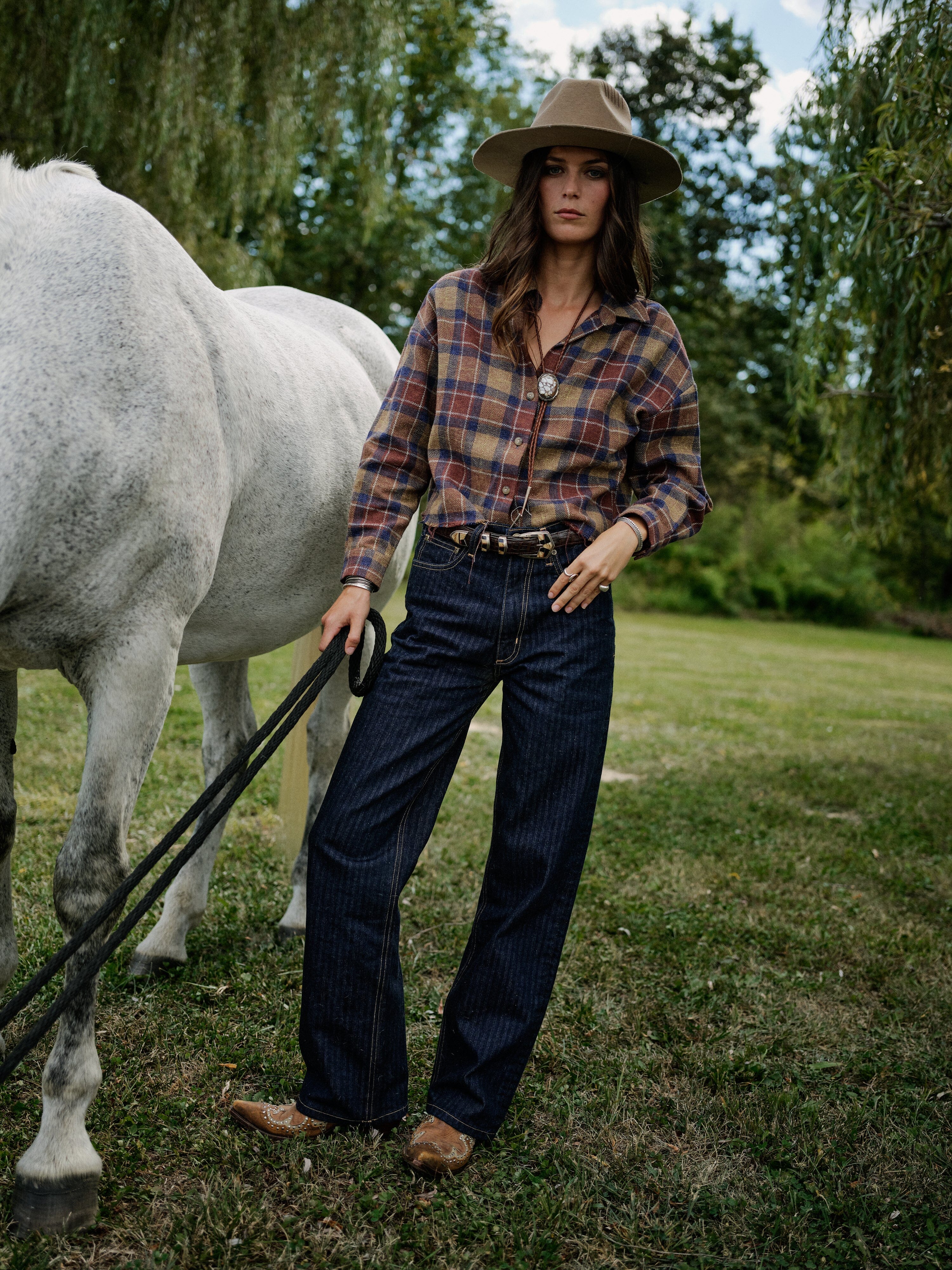 Women's Aiden Jean in Japanese Herringbone Selvedge