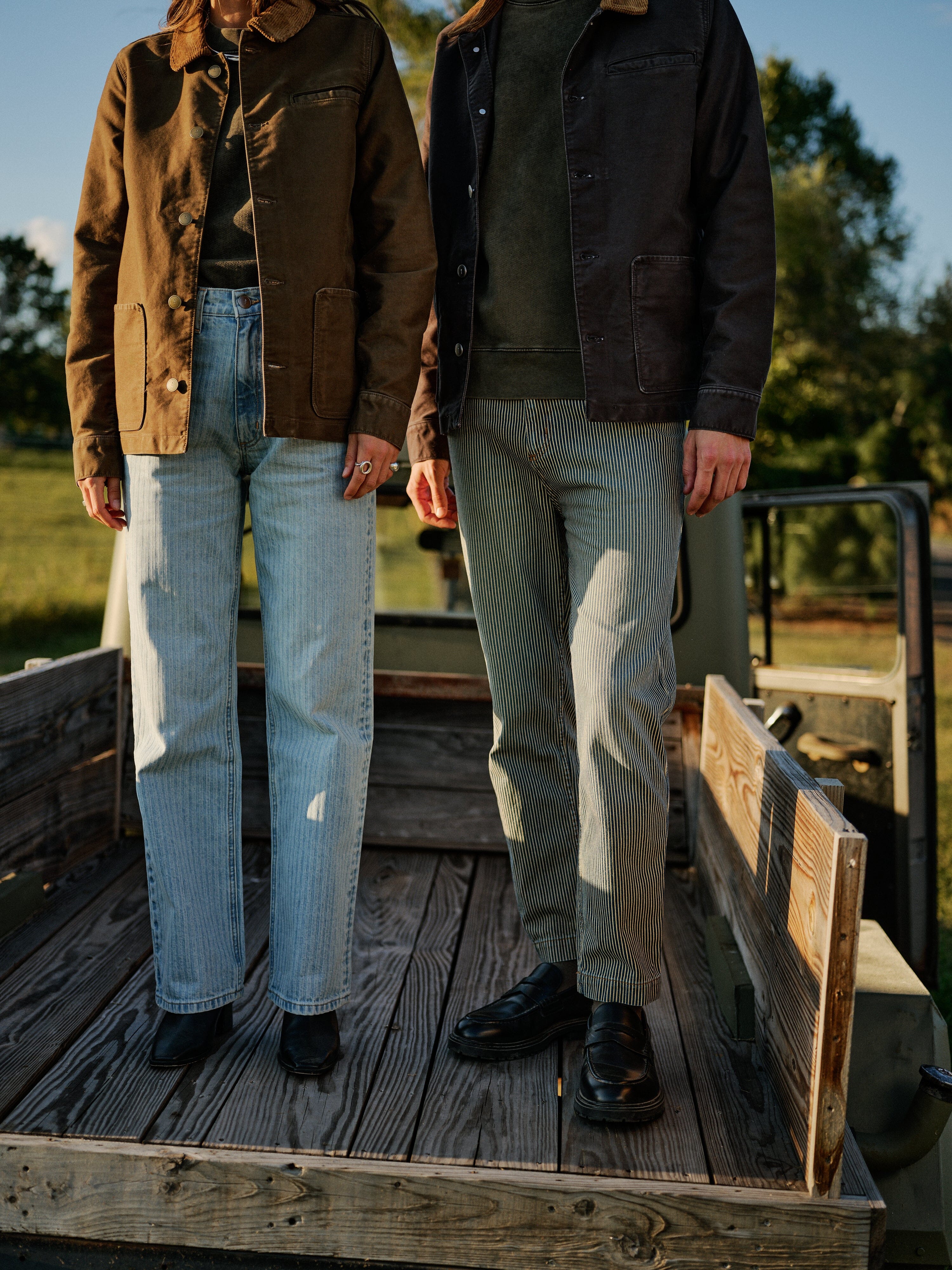 Women's Aiden Jean in Japanese Herringbone Selvedge - Faded Blue