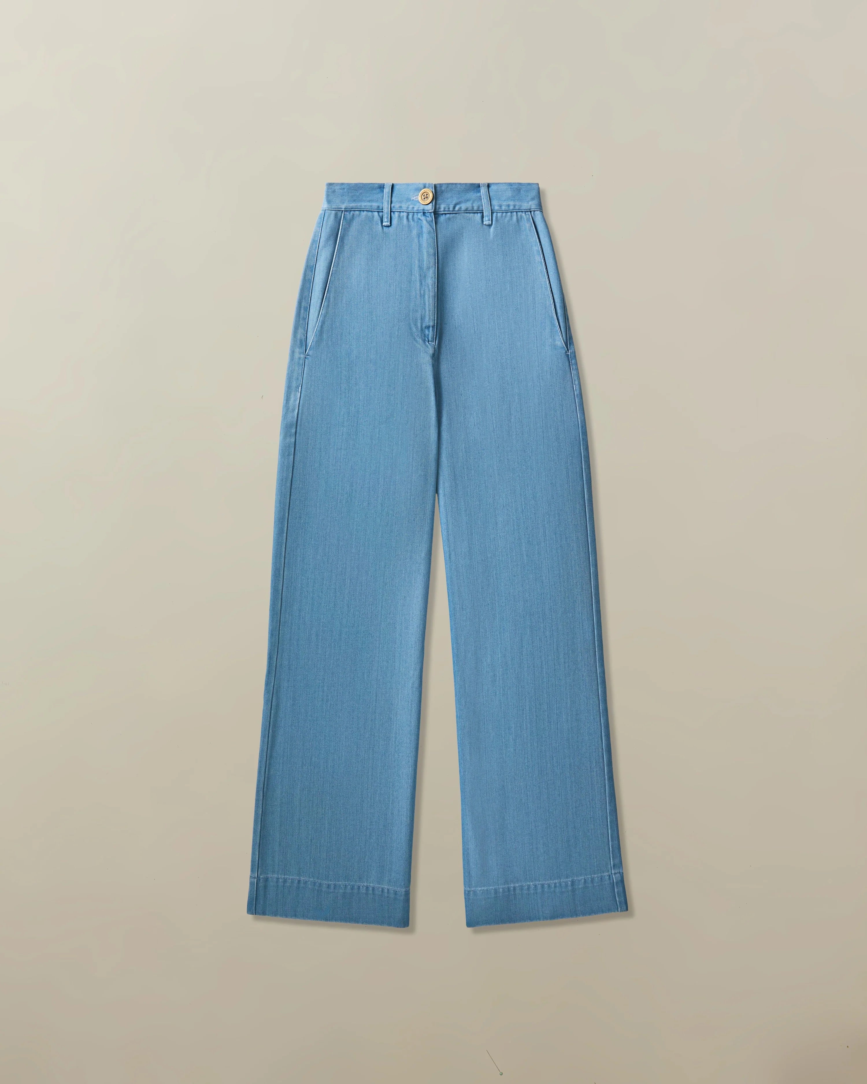 Bianca Pant in Tencel Cotton Blend - Pale Blue