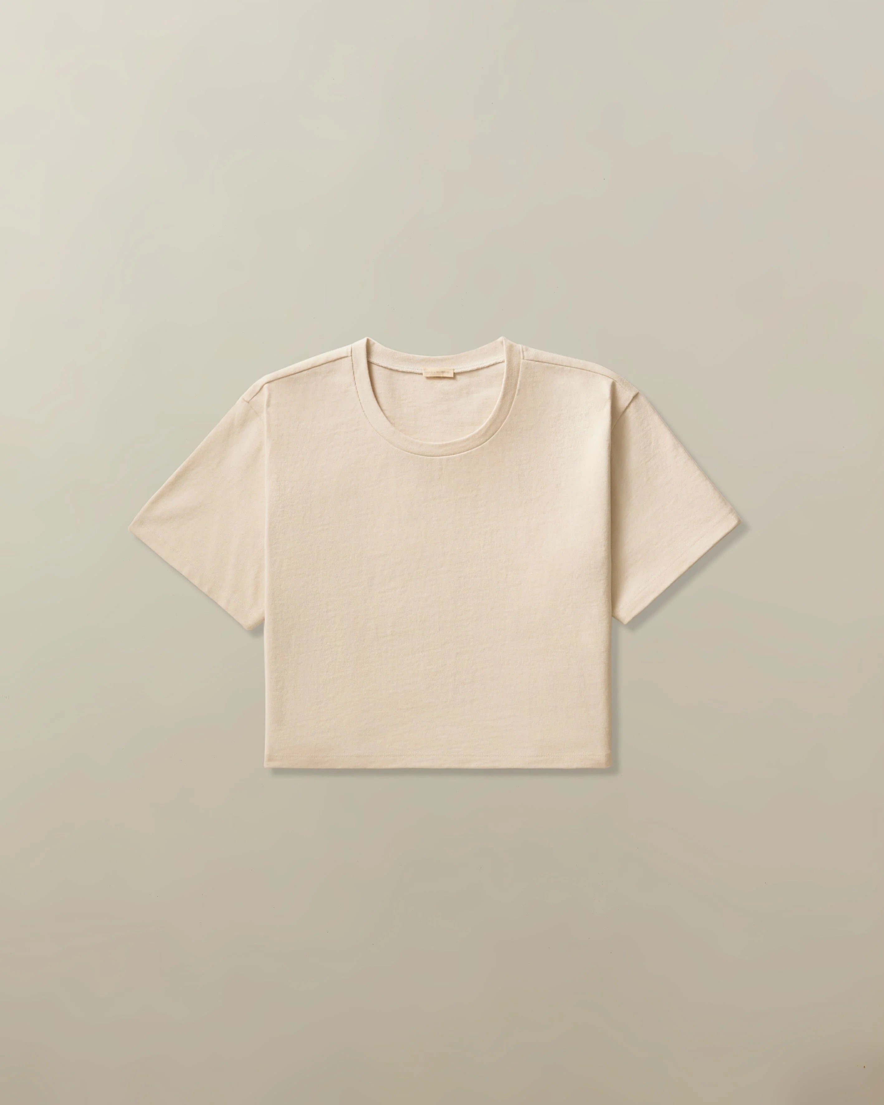 Nya Cropped Cotton Tee - Stone