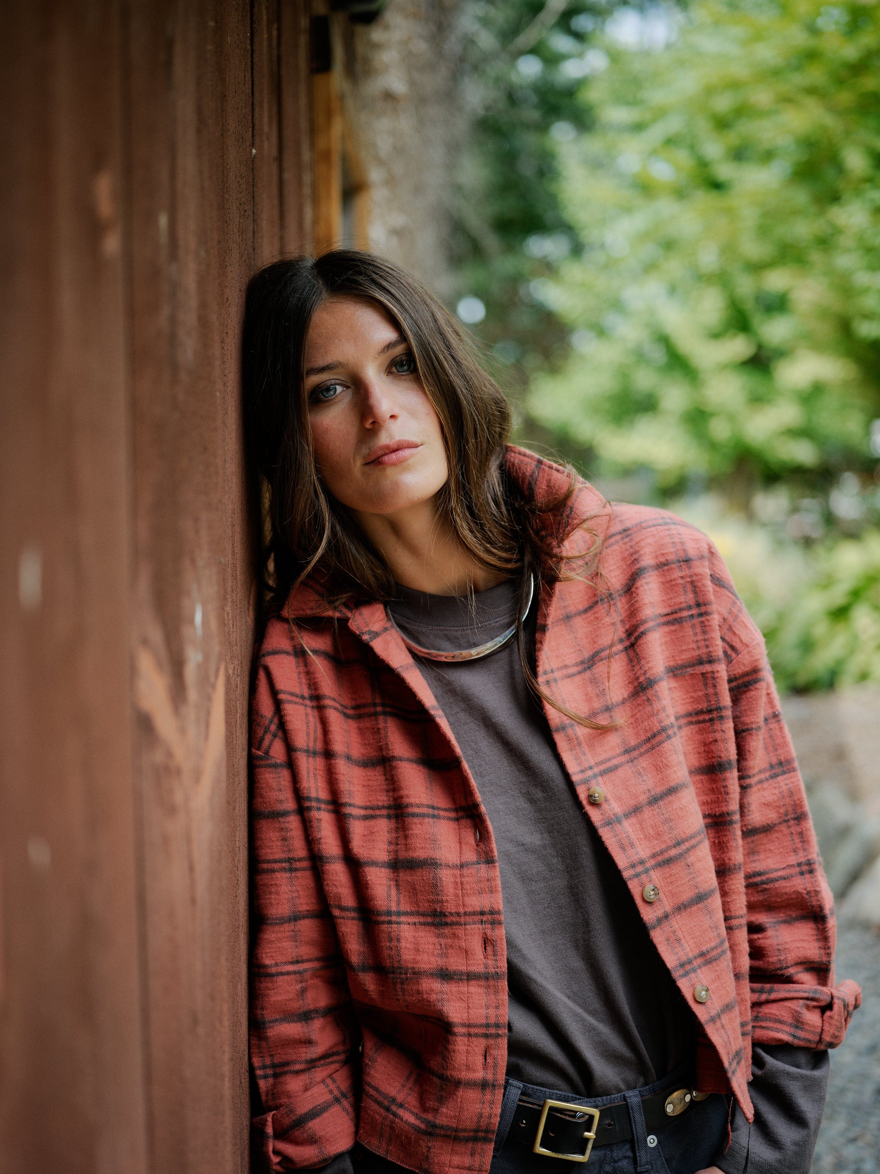 Women's Remi Cropped Shirt in Organic Cotton Flannel