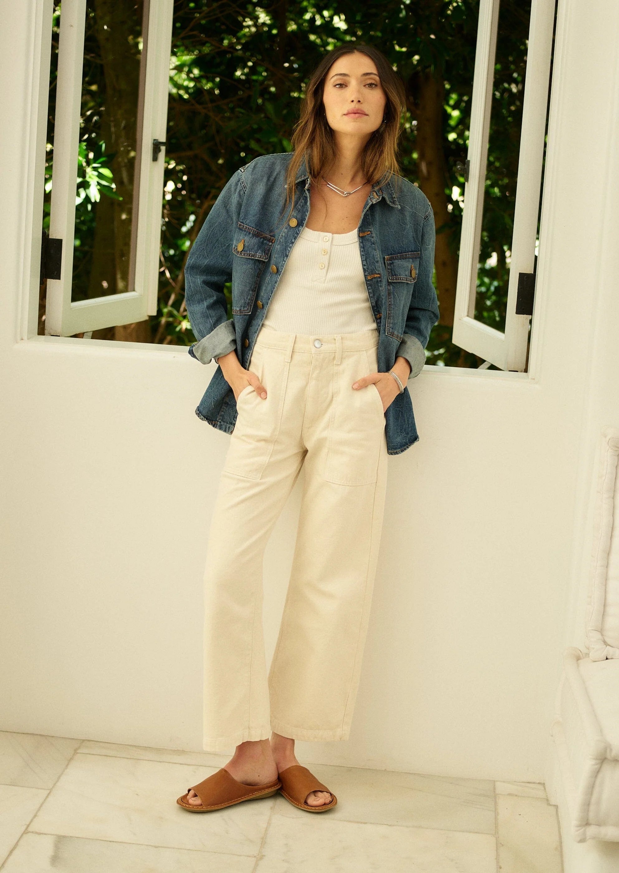 River Pant in Garment Dyed Recycled Cotton - Women's